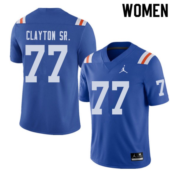Jordan Brand Women #77 Antonneous Clayton Sr. Florida Gators Throwback Alternate College Football Jersey